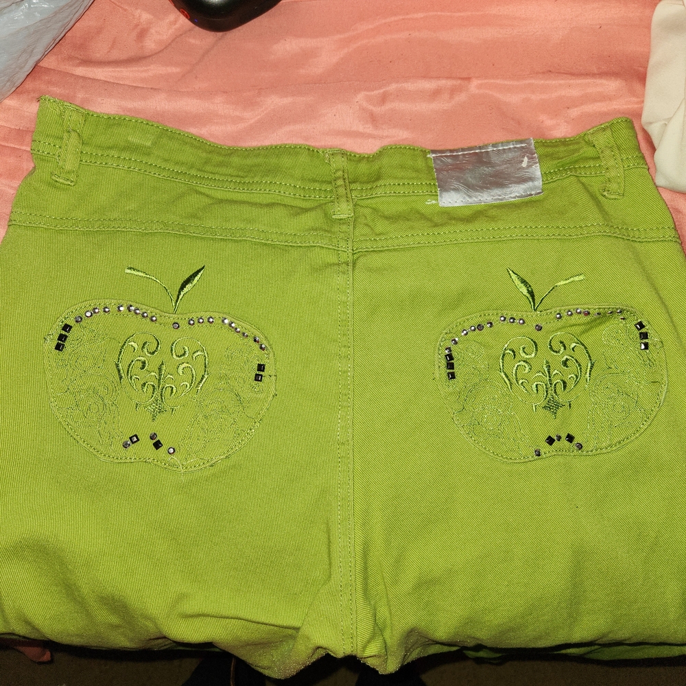 Apple Bottoms Green Straight Leg Pants